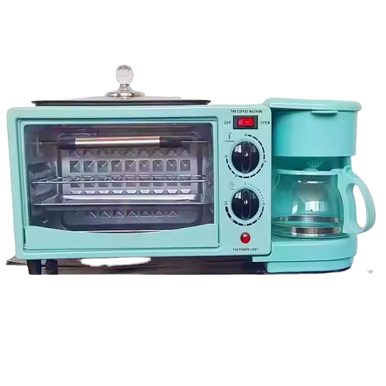 HKM-301203 3-in-1 Electric Breakfast Machine with Oven, Coffee Maker, and Toaster Oven