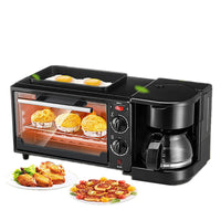 HKM-301203 3-in-1 Electric Breakfast Machine with Oven, Coffee Maker, and Toaster Oven