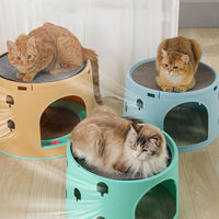 HKM-3013181 Cat Climbing Frame with Integrated Multi-Chamber Design for Play and Sleep