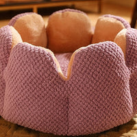HKM-3013949 Cactus Petal Soft and Cozy Pet Nest in Green, Purple, Grey, and Coffee - Available in Sizes S, M, L