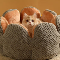 HKM-3013949 Cactus Petal Soft and Cozy Pet Nest in Green, Purple, Grey, and Coffee - Available in Sizes S, M, L