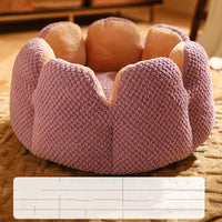 HKM-3013949 Cactus Petal Soft and Cozy Pet Nest in Green, Purple, Grey, and Coffee - Available in Sizes S, M, L