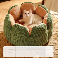 HKM-3013949 Cactus Petal Soft and Cozy Pet Nest in Green, Purple, Grey, and Coffee - Available in Sizes S, M, L