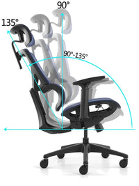HKM-301395 Ergonomic Gaming Chair with Footrest for Comfort and Support in PC Gaming