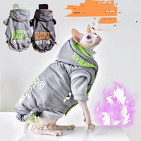 HKM-3014077 Stylish Windproof Winter Coat for Cats in Space Grey and Meteorite Black