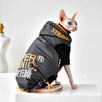 HKM-3014077 Stylish Windproof Winter Coat for Cats in Space Grey and Meteorite Black