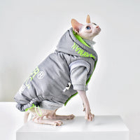 HKM-3014077 Stylish Windproof Winter Coat for Cats in Space Grey and Meteorite Black