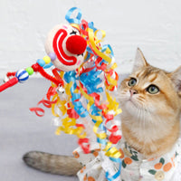 HKM-3014717 Clown Cat Tickling Stick with Dolls and Bells for Interactive Play