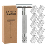 HKM-301523 Double-Sided Shaver with Alloy Handle & Replacement Blades - Multiple Color Options Available