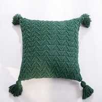 HKM-301523 Solid Color Knitted Chenille Pillowcase - 45x45cm in Yellow, Khaki, Green, Rice Apricot, Gray, Dark Gray, Blue, White, Pink