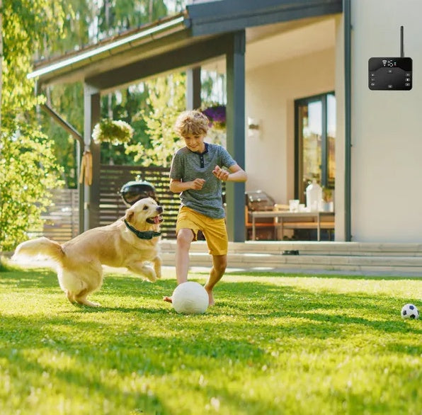 HKM-3015357 Wireless Electric Dog Fence System with Waterproof Training Collar for Small to Large Dogs