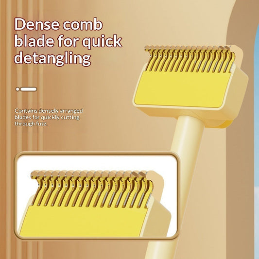 HKM-3015485 Pet Knot-Untangling Comb for Dogs and Cats - Durable ABS Plastic and Stainless Steel, Available in Green and Yellow