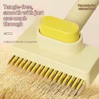 HKM-3015485 Pet Knot-Untangling Comb for Dogs and Cats - Durable ABS Plastic and Stainless Steel, Available in Green and Yellow