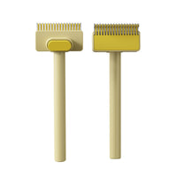 HKM-3015485 Pet Knot-Untangling Comb for Dogs and Cats - Durable ABS Plastic and Stainless Steel, Available in Green and Yellow