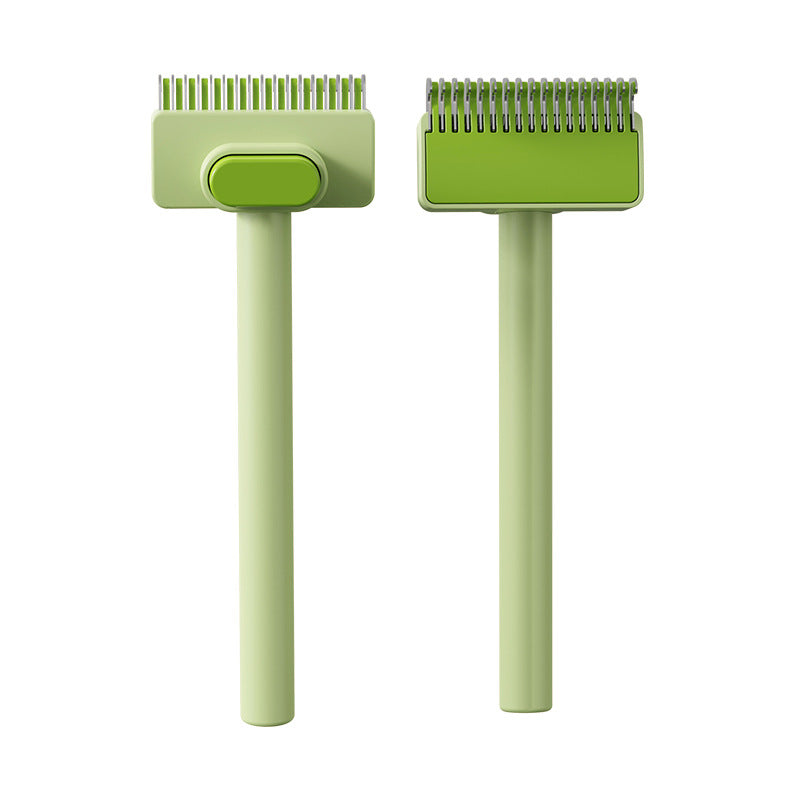 HKM-3015485 Pet Knot-Untangling Comb for Dogs and Cats - Durable ABS Plastic and Stainless Steel, Available in Green and Yellow
