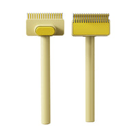 HKM-3015485 Pet Knot-Untangling Comb for Dogs and Cats - Durable ABS Plastic and Stainless Steel, Available in Green and Yellow