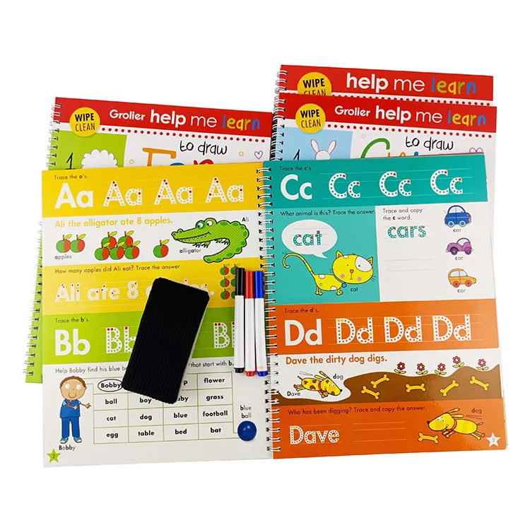 HKM-301587 Custom Spiral Bound Wipe Clean Board Book for Children's Learning