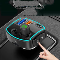 HKM-301651 Fast Charging Dual Screen FM Car MP3 Bluetooth Player with U-disk Audio Support