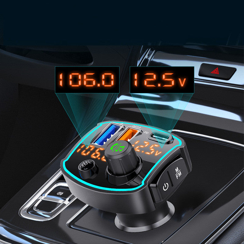 HKM-301651 Fast Charging Dual Screen FM Car MP3 Bluetooth Player with U-disk Audio Support
