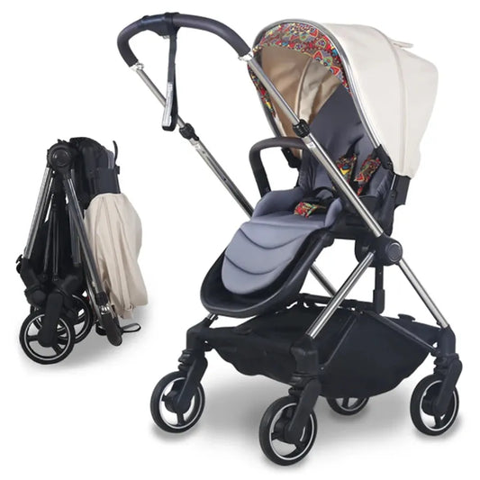 HKM-301651 Reversible Luxury Baby Stroller with Aluminium Frame and Foldable Design