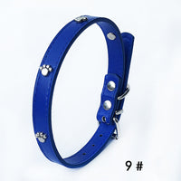 HKM-3017661 Pack of 10 Colorful 1.5in Adjustable PU Leather Dog Collars with Pendant Bells