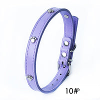 HKM-3017661 Pack of 10 Colorful 1.5in Adjustable PU Leather Dog Collars with Pendant Bells