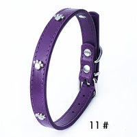 HKM-3017661 Pack of 10 Colorful 1.5in Adjustable PU Leather Dog Collars with Pendant Bells