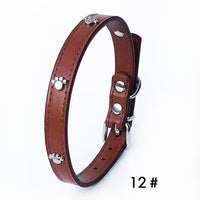 HKM-3017661 Pack of 10 Colorful 1.5in Adjustable PU Leather Dog Collars with Pendant Bells