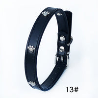 HKM-3017661 Pack of 10 Colorful 1.5in Adjustable PU Leather Dog Collars with Pendant Bells