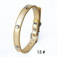 HKM-3017661 Pack of 10 Colorful 1.5in Adjustable PU Leather Dog Collars with Pendant Bells
