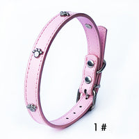 HKM-3017661 Pack of 10 Colorful 1.5in Adjustable PU Leather Dog Collars with Pendant Bells