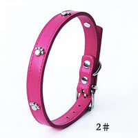 HKM-3017661 Pack of 10 Colorful 1.5in Adjustable PU Leather Dog Collars with Pendant Bells