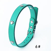 HKM-3017661 Pack of 10 Colorful 1.5in Adjustable PU Leather Dog Collars with Pendant Bells