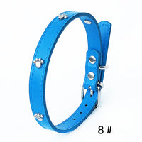 HKM-3017661 Pack of 10 Colorful 1.5in Adjustable PU Leather Dog Collars with Pendant Bells