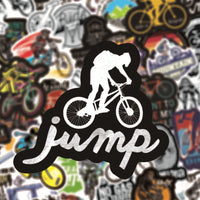 HKM-301779 Bicycle Doodle Stickers - Self-Adhesive Collection of 50 Custom Bicycle Designs