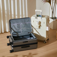 HKM-301843 ABS Luggage Set - 3-Piece Travel Suitcase with Wheels and Cup Holder Trolley Bag