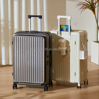 HKM-301843 ABS Luggage Set - 3-Piece Travel Suitcase with Wheels and Cup Holder Trolley Bag