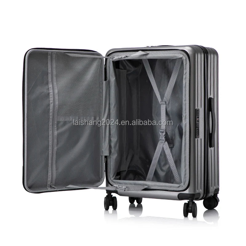 HKM-301843 ABS Luggage Set - 3-Piece Travel Suitcase with Wheels and Cup Holder Trolley Bag