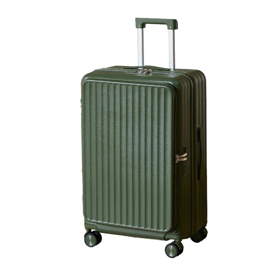 HKM-301843 ABS Luggage Set - 3-Piece Travel Suitcase with Wheels and Cup Holder Trolley Bag