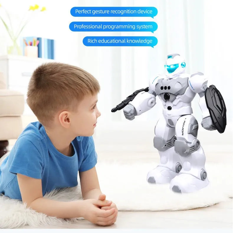HKM-302035 Future Warrior Smart Programming Robot Toy with Sound, Light, and Remote Control - Educational and Musical Fun for Ages 6 and Up