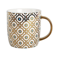 HKM-302035 Light Luxury Ceramic Coffee Mug with Customisable Gold-Plated Handle