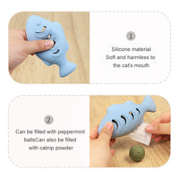 HKM-3020477 Silicone Animal Cat Toy in Blue, Green, and Beige