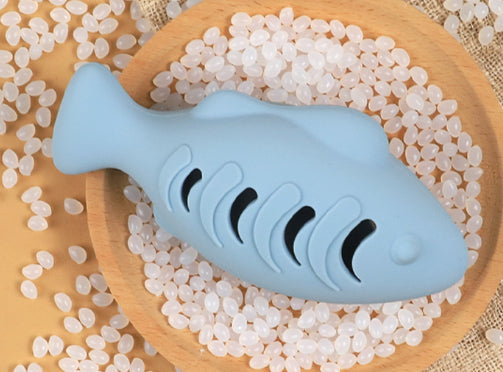 HKM-3020477 Silicone Animal Cat Toy in Blue, Green, and Beige