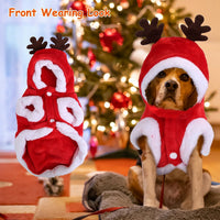 HKM-3020733 Santa Claus Reindeer Antlers Costume for Dogs and Cats - Winter Holiday Outfit Available in Multiple Sizes