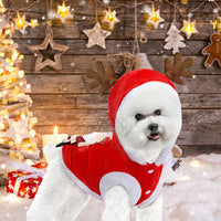 HKM-3020733 Santa Claus Reindeer Antlers Costume for Dogs and Cats - Winter Holiday Outfit Available in Multiple Sizes