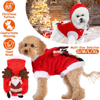 HKM-3020733 Santa Claus Reindeer Antlers Costume for Dogs and Cats - Winter Holiday Outfit Available in Multiple Sizes
