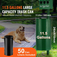 HKM-3021117 Dog Waste Station with 600 Bags, 11.5-Gallon Trash Can, and Easy Access Dispenser