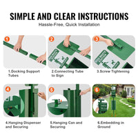 HKM-3021117 Dog Waste Station with 600 Bags, 11.5-Gallon Trash Can, and Easy Access Dispenser