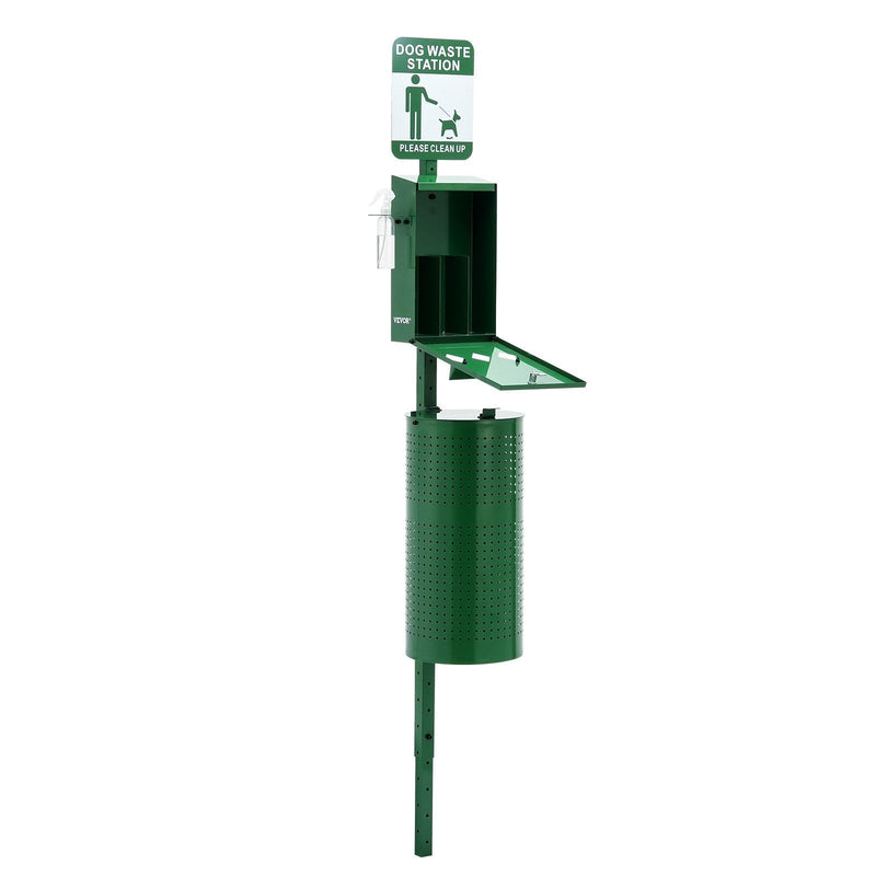 HKM-3021117 Dog Waste Station with 600 Bags, 11.5-Gallon Trash Can, and Easy Access Dispenser