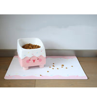 HKM-3021629 Super Large Cream Cake Slant Bowl with Leather Placemat Set